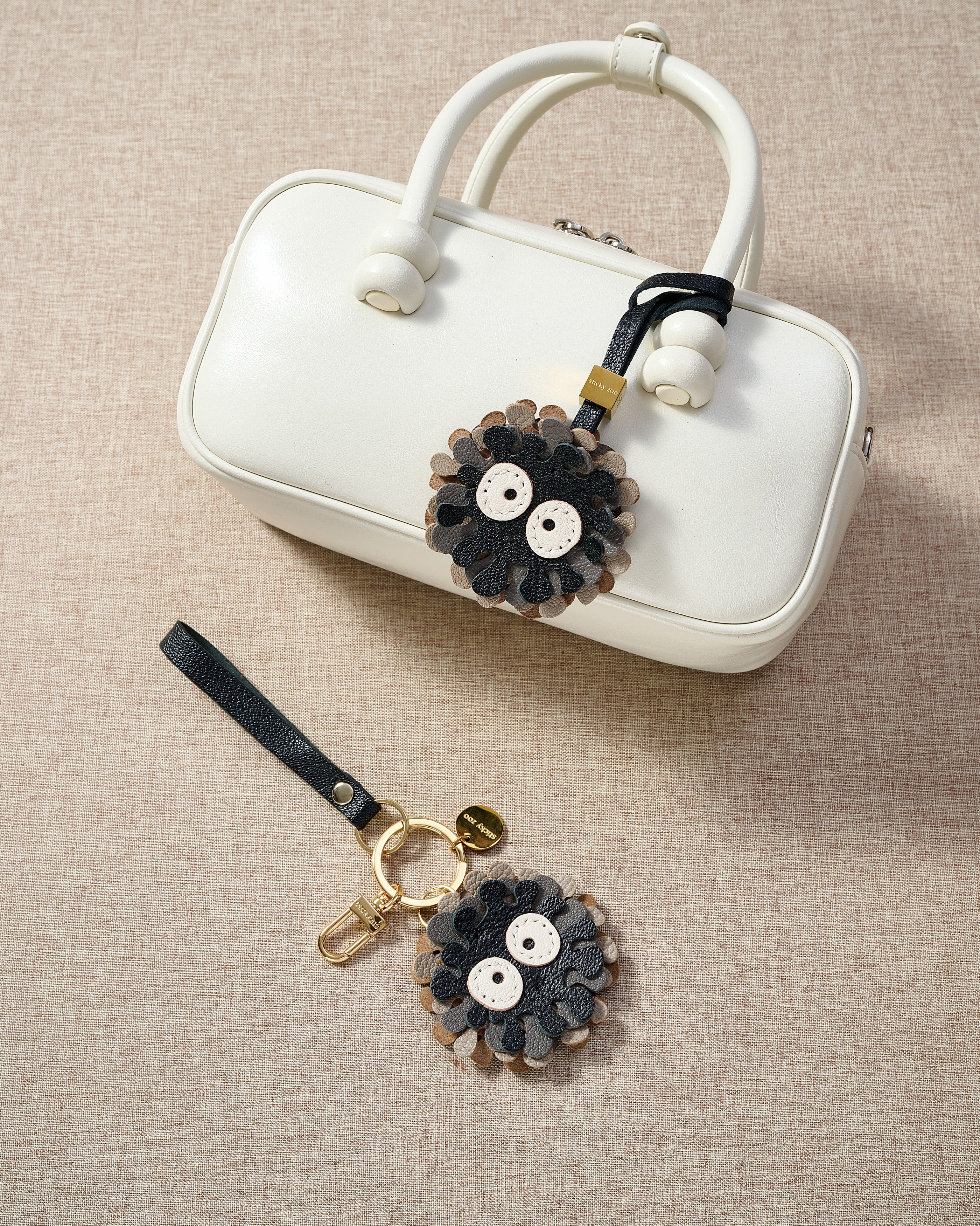 Soot Sprite Leather Bag Charm & Keychain – Handmade Gift – STICKYZOO®