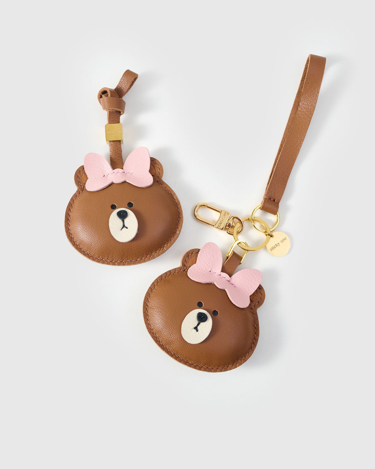 STICKY ZOO クマ型レザーキーホルダー Sticky Zoo クマ型レザー