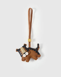 TIGER TIKO CHARM charm handmade from French Alran genuine goatskin — A full-body tiger, walking sideways, with a blocky head and. Three days by hand. Arrives in luxury gift packaging. Designed in Amsterdam.