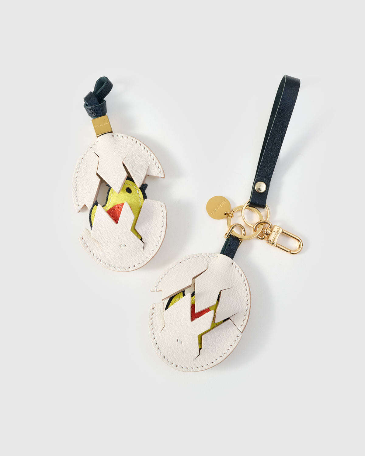 ポニワ イオナ バッグチャーム STICKY ZOO® – Chick Leather Bag Charm & Keychain – Handmade in