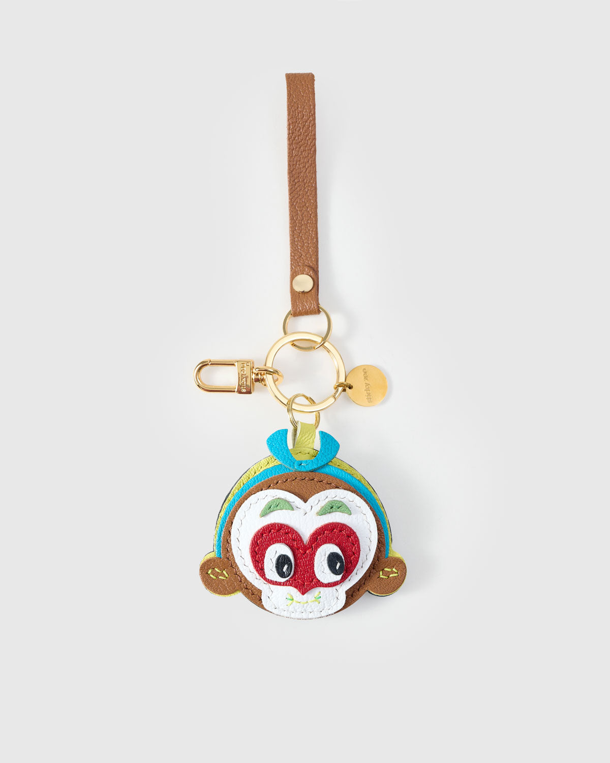 Monkey Leather Bag Charm & Keychain – Handmade Gift – STICKY ZOO®