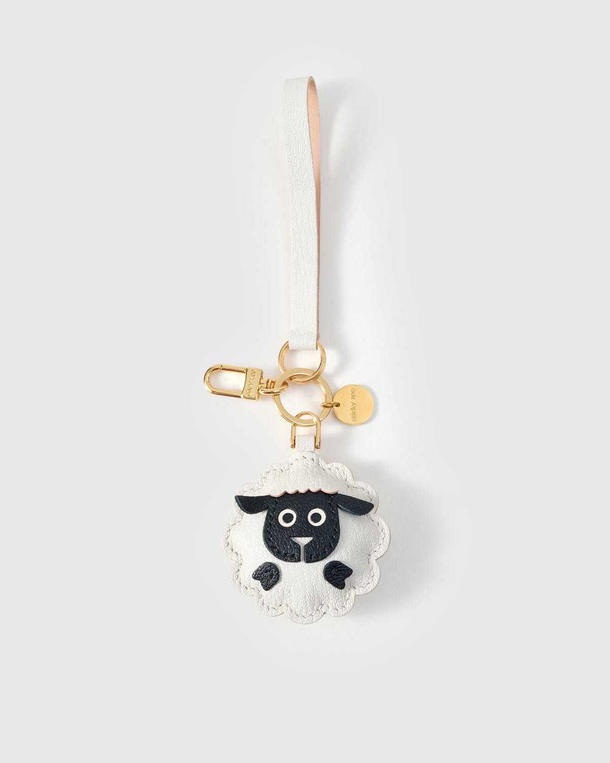 Sheep Leather Bag Charm & Keychain – Handmade French Alran leather