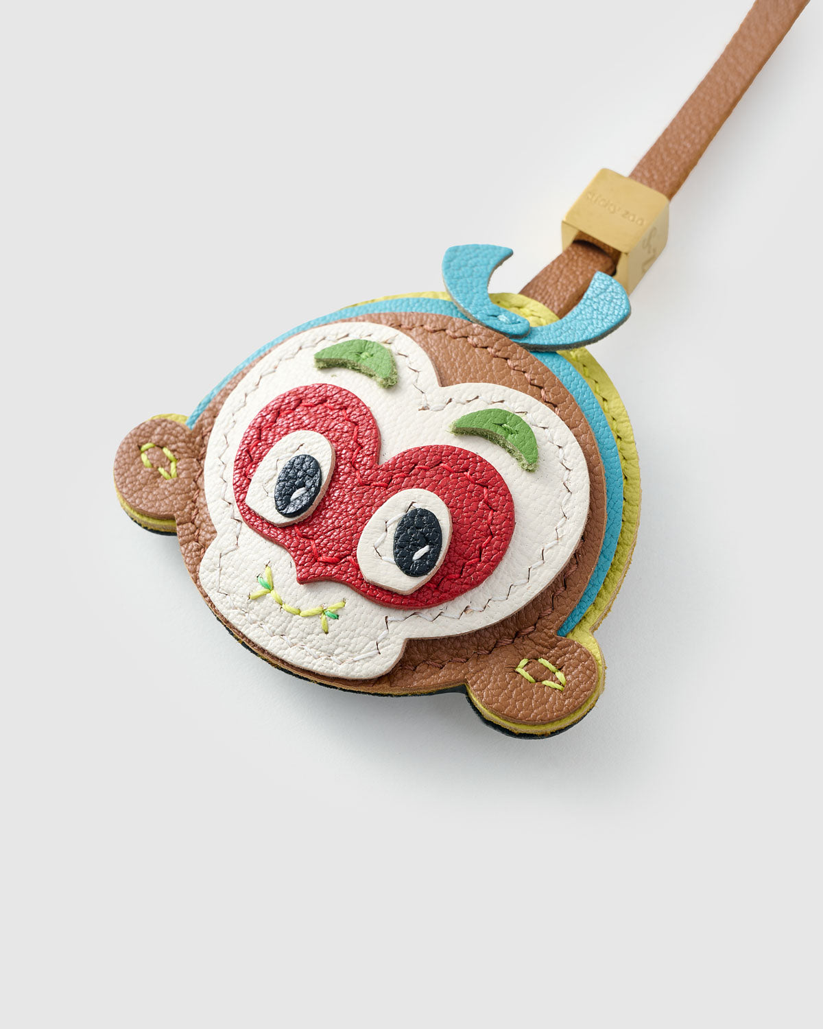 Monkey Leather Bag Charm & Keychain – Handmade Gift – STICKY ZOO®