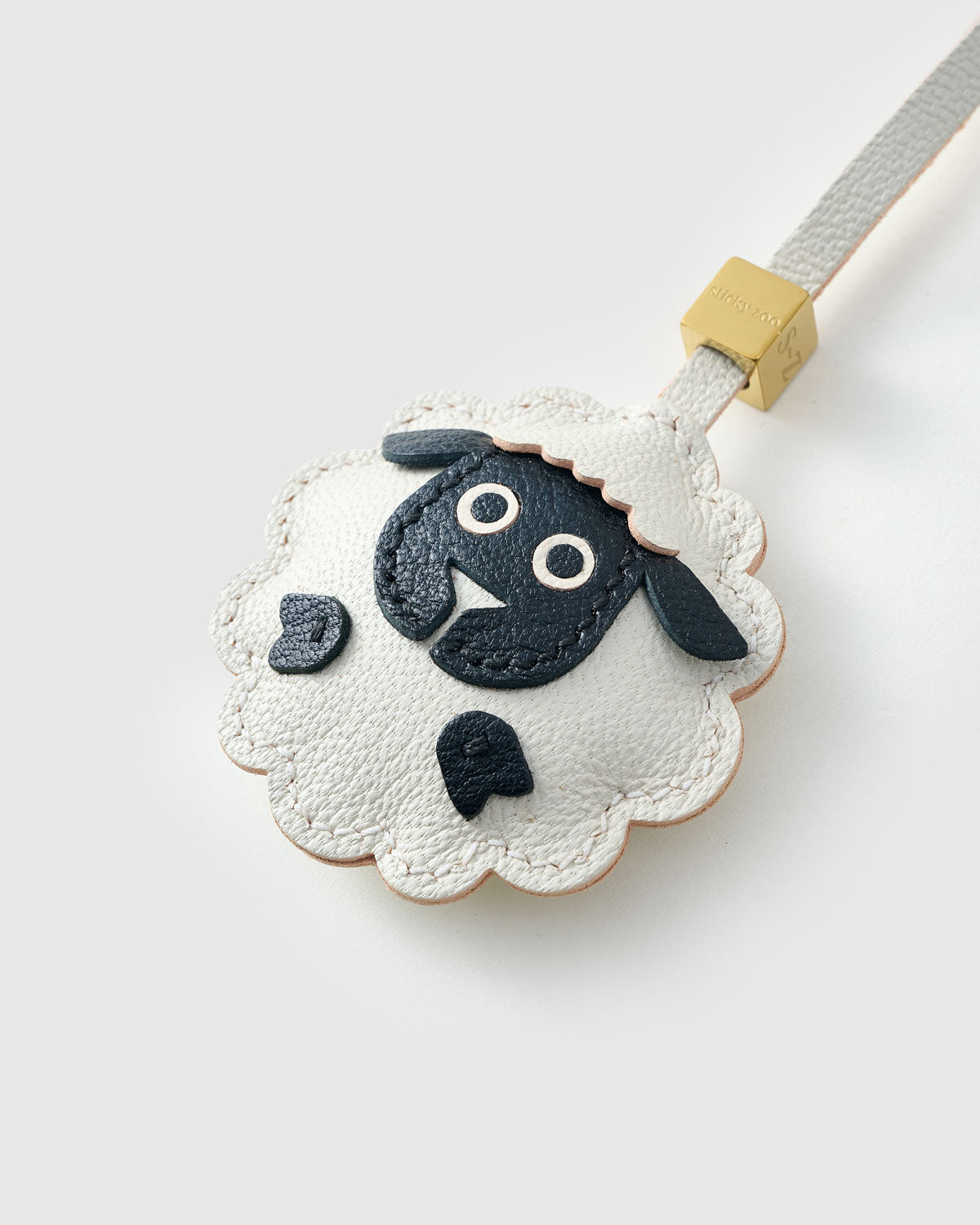 Sheep Leather Bag Charm & Keychain – Handmade French Alran leather