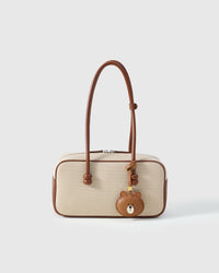 CUDDLY BEAR CHARM — French Alran leather from Tarn, France, founded 1903, Entreprise du Patrimoine Vivant.