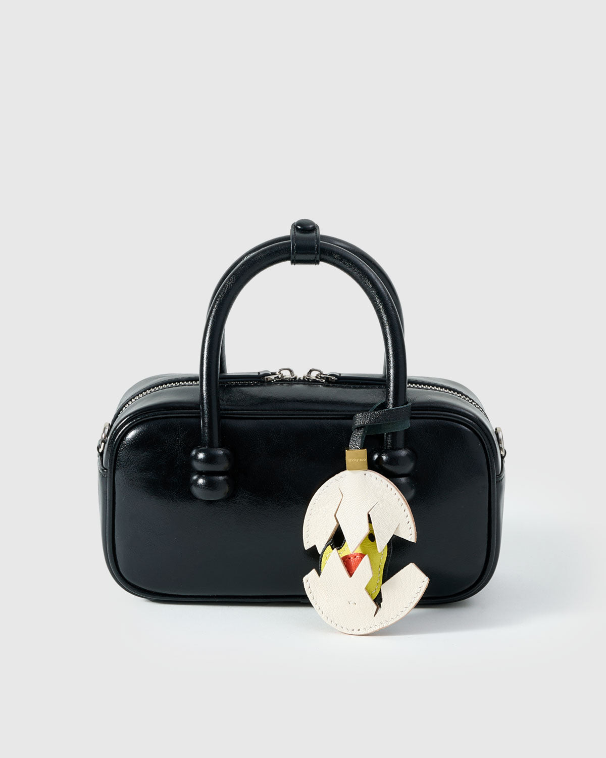 STICKY ZOO® – Chick Leather Bag Charm & Keychain – Handmade in