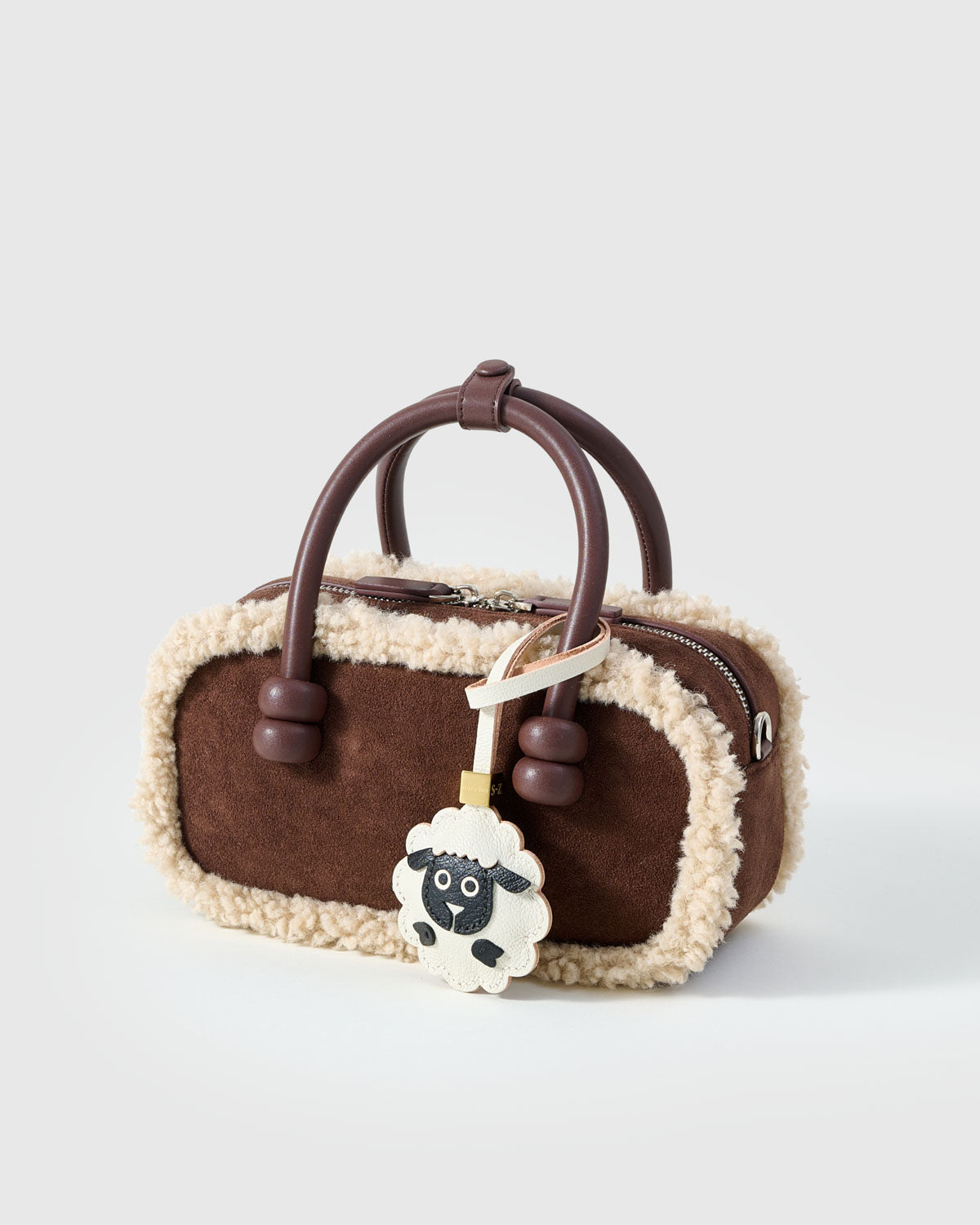 Sheep Leather Bag Charm & Keychain – Handmade French Alran leather