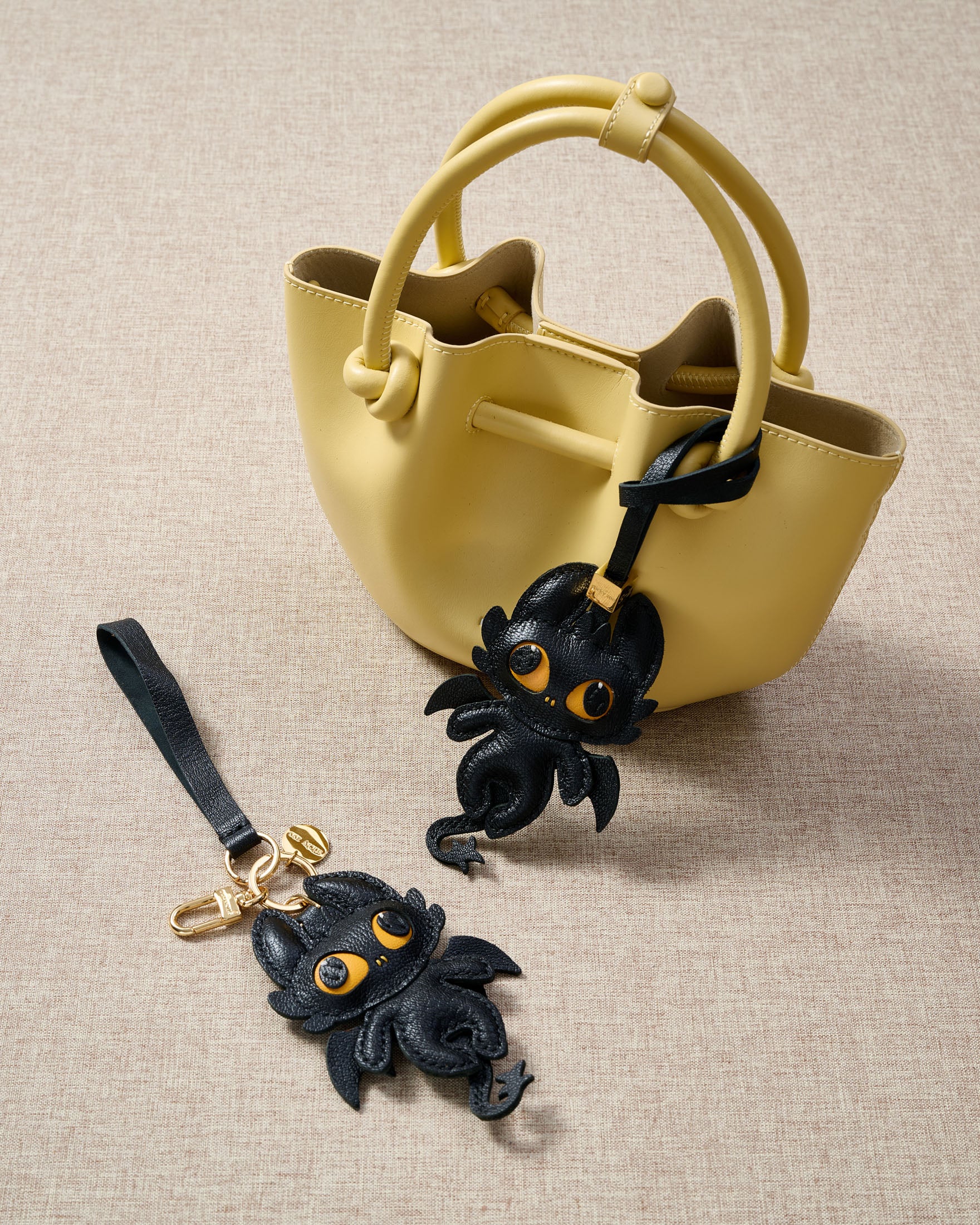 Dragon Charm — Black — Hand-Cut French Leather | STICKYZOO