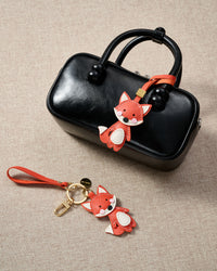 FOX CHARM — French Alran leather from Tarn, France, founded 1903, Entreprise du Patrimoine Vivant.