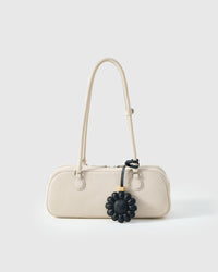 STICKYZOO Night Flower Charm in all-black — handmade French Alran goatskin with 18K gold-plated hardware. Arrives gift-ready.