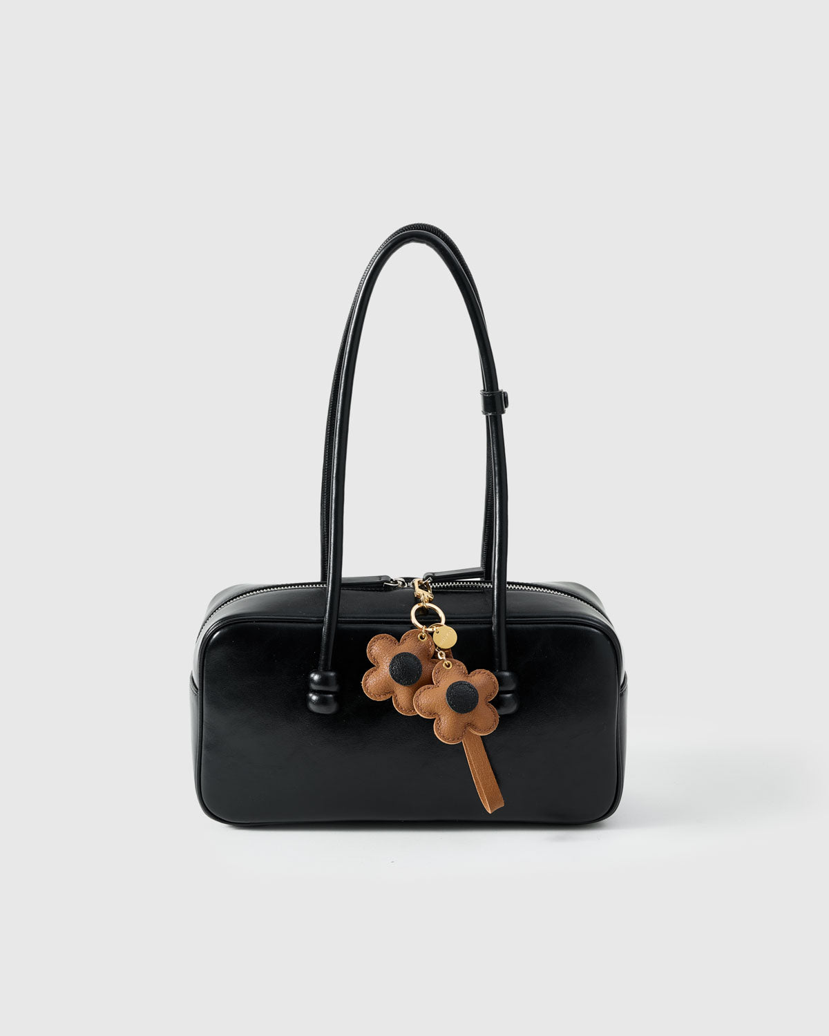 Twin Flowers Charm in Caramel — Handmade French Leather – STICKYZOO®