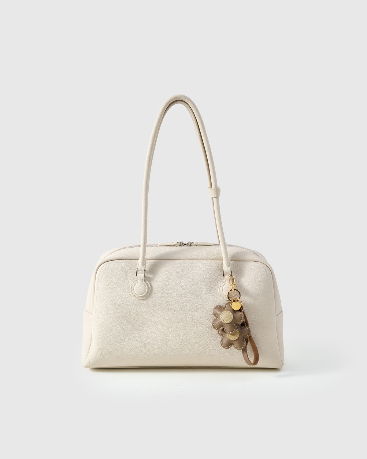 Twin Flowers Charm in Taupe — Handmade French Leather – STICKYZOO®