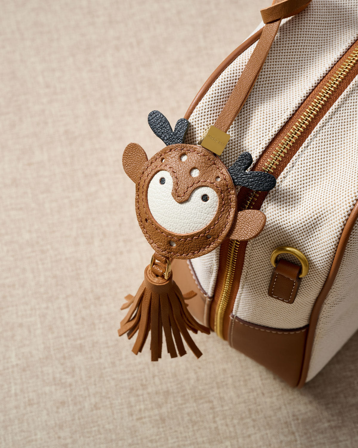 Deer Antler Leather Charm — Handmade French Goatskin – STICKYZOO®