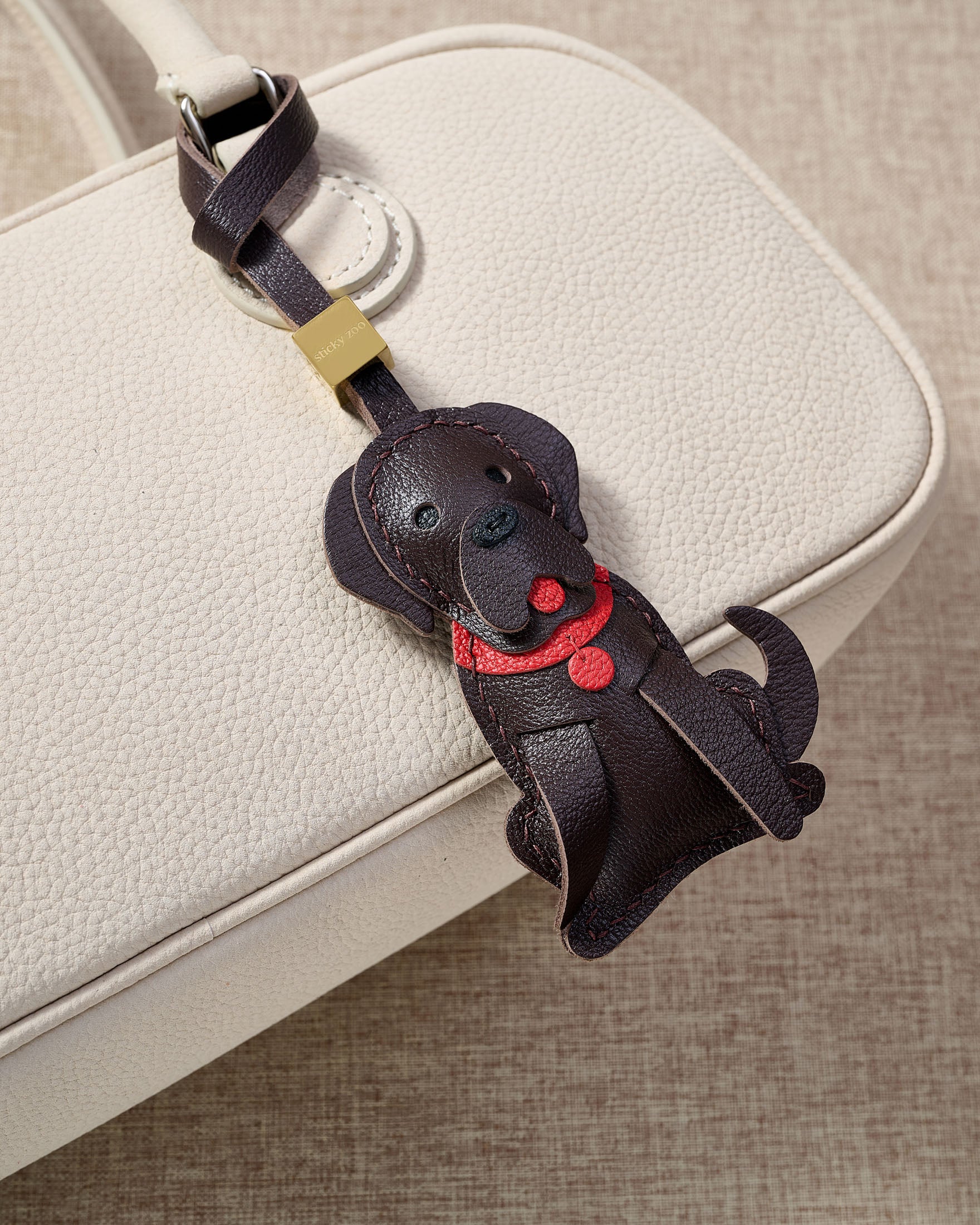 Golden Retriever Leather Charm — Hand-Cut French Leather – STICKYZOO®