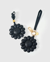 STICKYZOO Night Flower Charm — hand-layered French Alran goatskin, padded dimensional flower petals. Designed in Amsterdam.