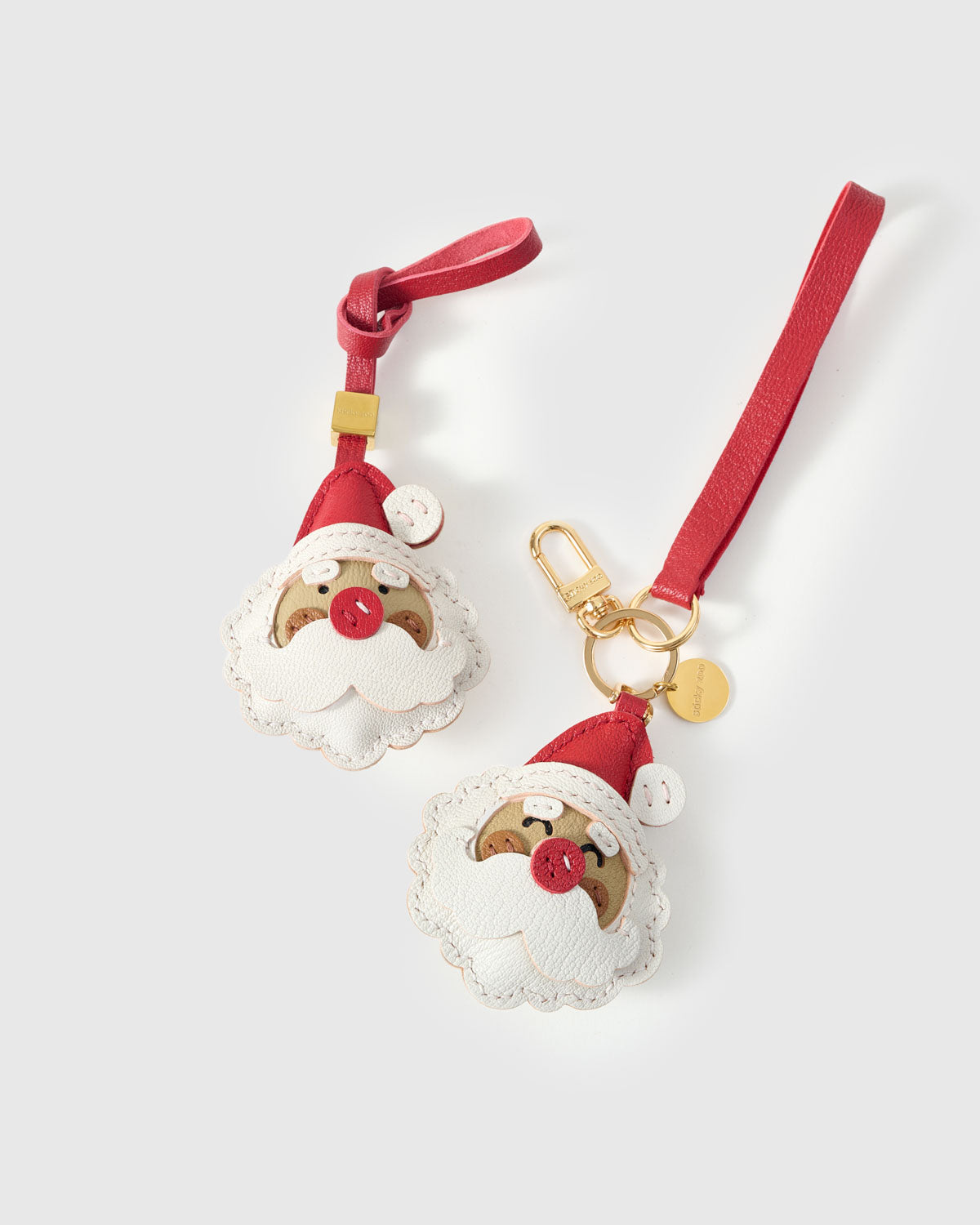 STICKY ZOO® – Santa Claus Leather Bag Charm & Keychain – Handmade