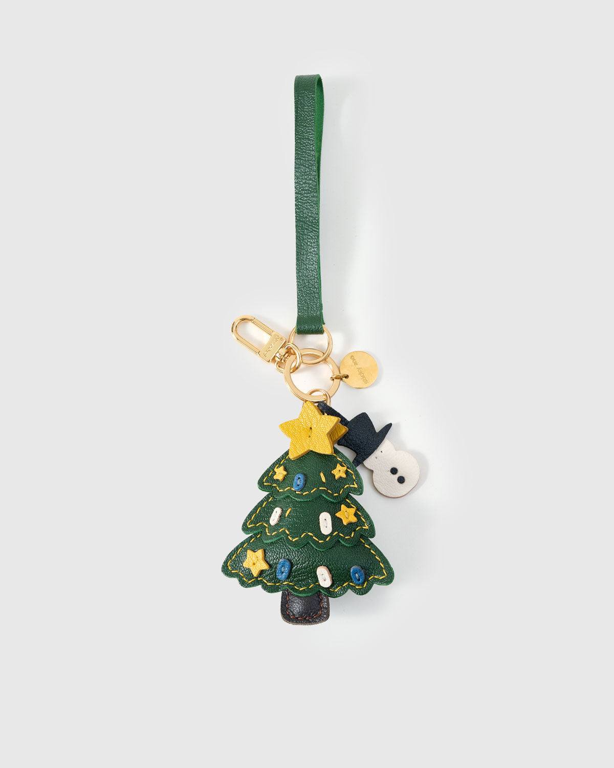 Christmas Tree Bag Charm & Keychain – Handmade in Green, Yellow