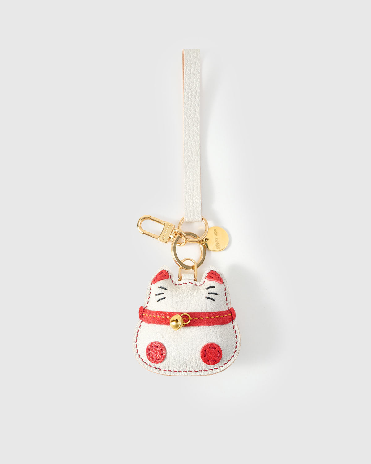STICKY ZOO® – Maneki Neko Leather Bag Charm & Keychain – Handmade