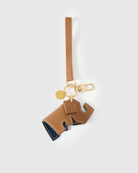 ELEPHANT CHARM on an 18K gold-plated keychain clip with engraved STICKYZOO disc — clips to keys, bags or backpacks.