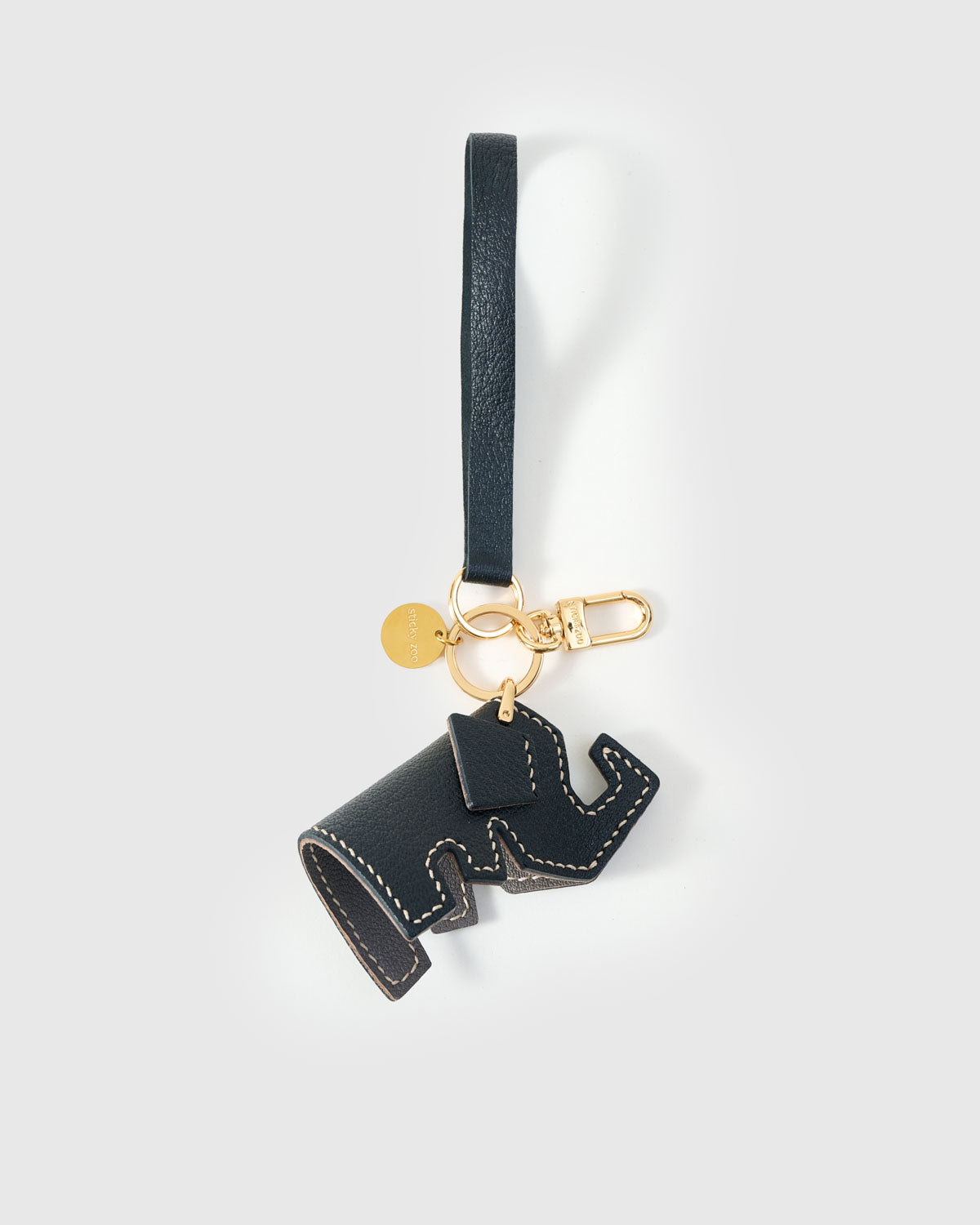 【新品未使用品】sticky zoo 馬蹄バッグチャーム Elephant Leather Bag Charm & Keychain – Handmade in Taupe, Camel