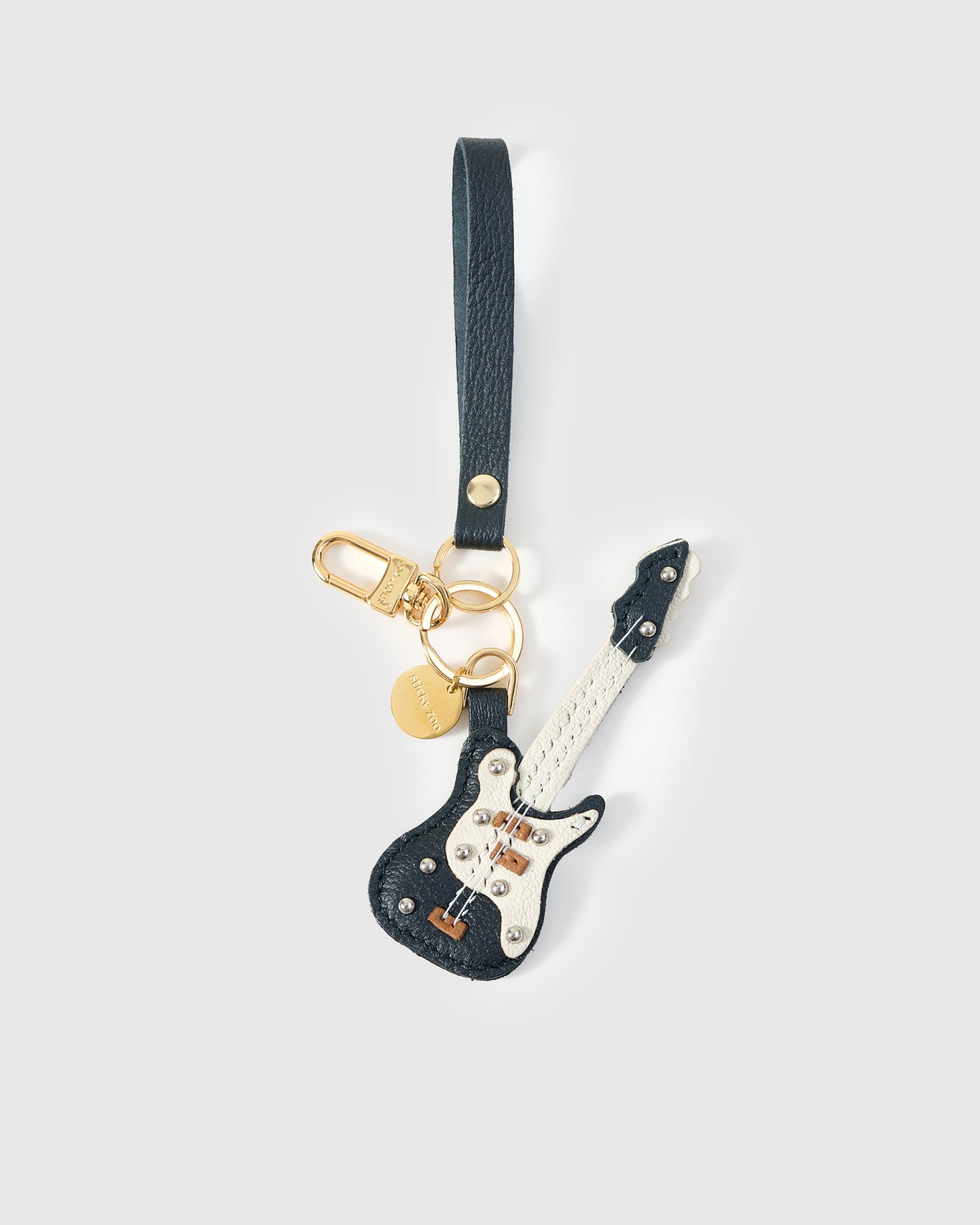 Sticky Zoo® – Electric Guitar Leather Bag Charm & Keychain – Gift