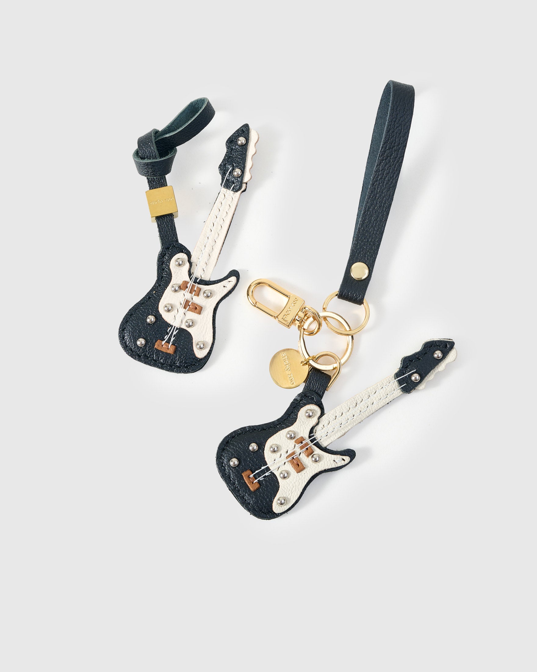 Sticky Zoo® – Electric Guitar Leather Bag Charm & Keychain – Gift