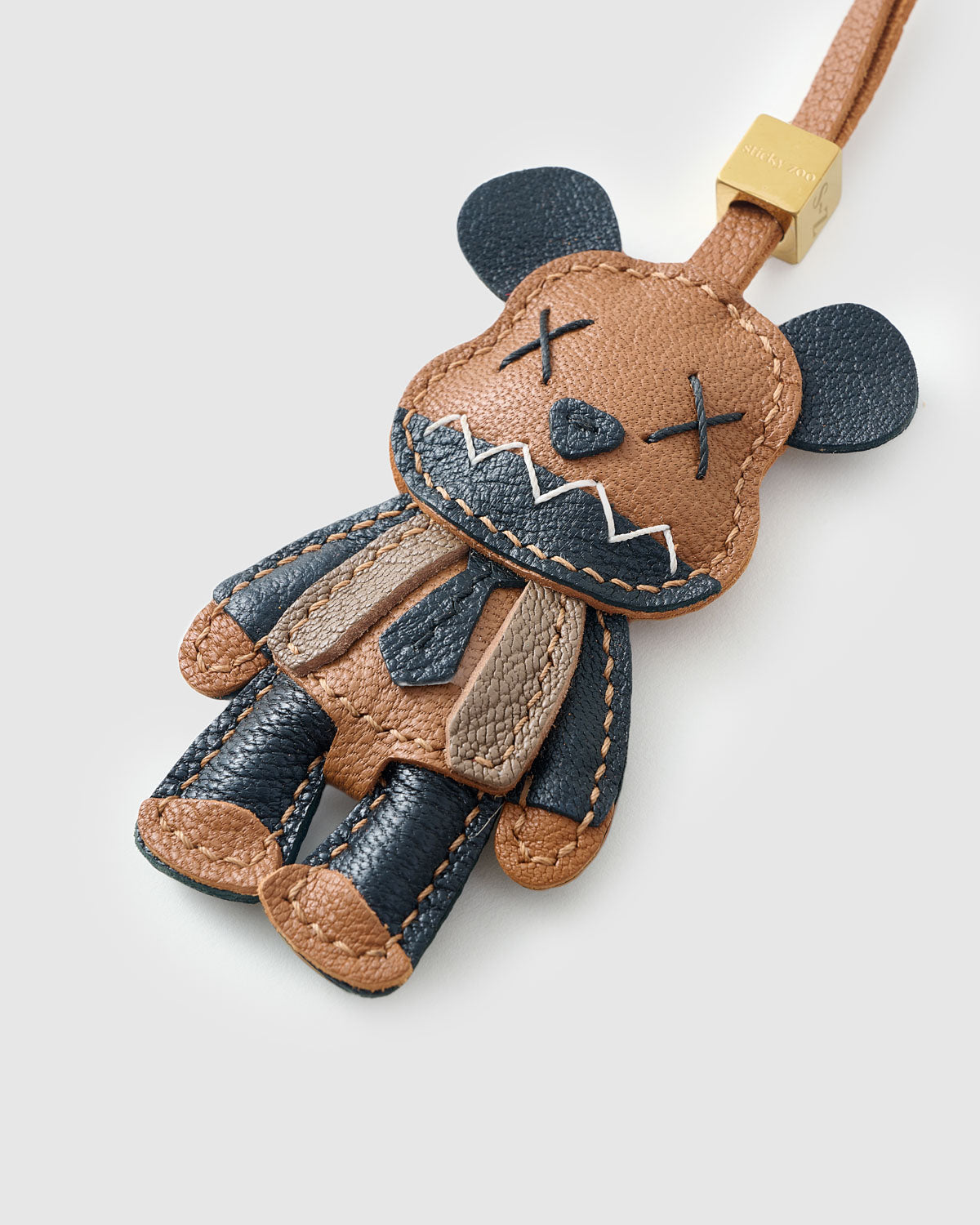 STICKY ZOO® – Violent Bear Leather Bag Charm & Keychain – Handmade