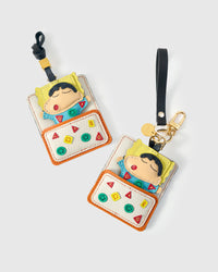 Shinchan nap charm — real French leather, 3 days by hand.