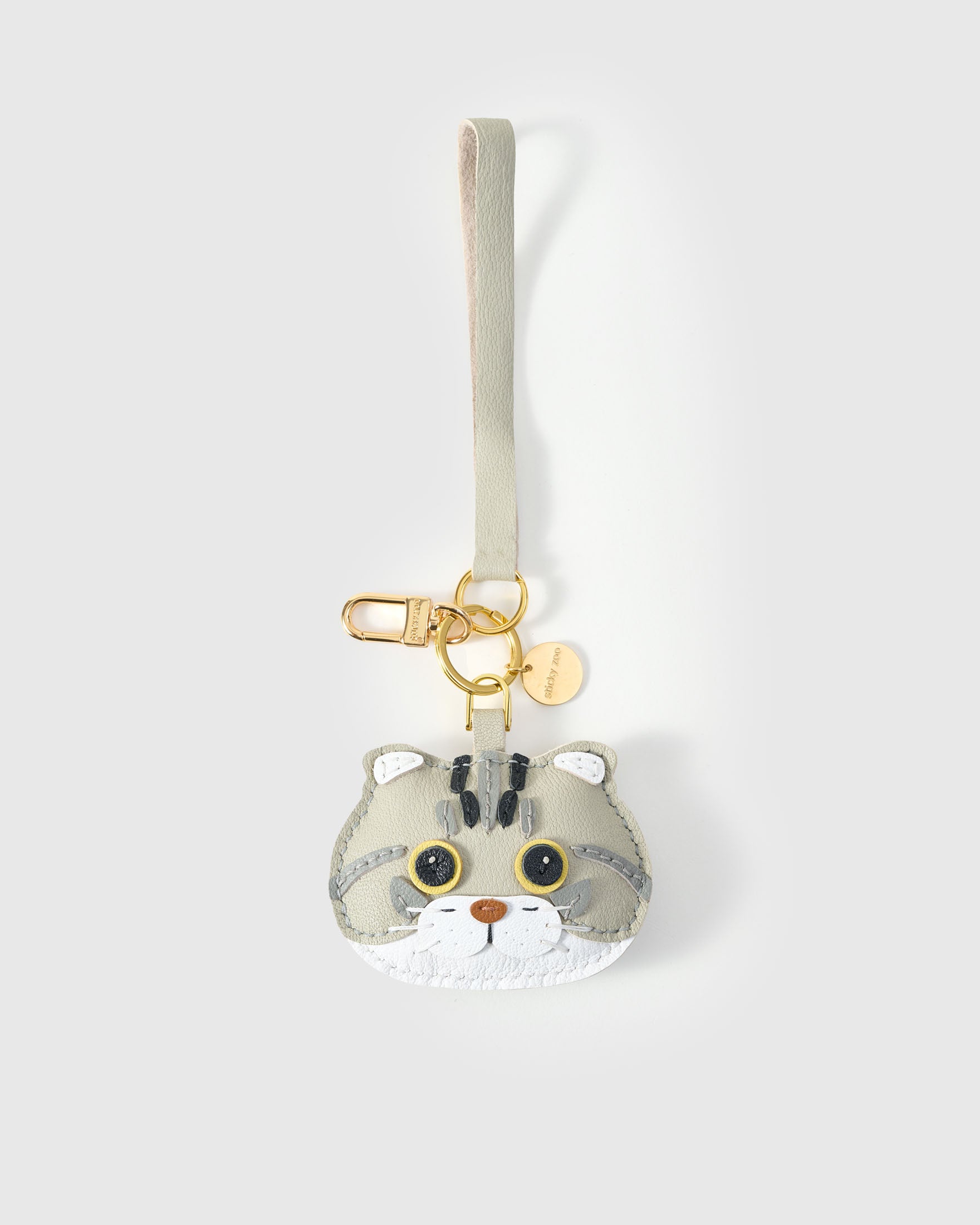 スコティッシュフォールドキャットレザー バッグチャーム＆キー