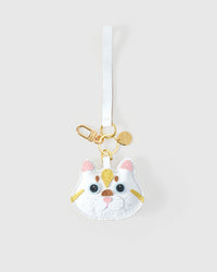 Light Silver Tabby on an 18K gold-plated keychain clip with engraved STICKYZOO disc — clips to keys, bags or backpacks.
