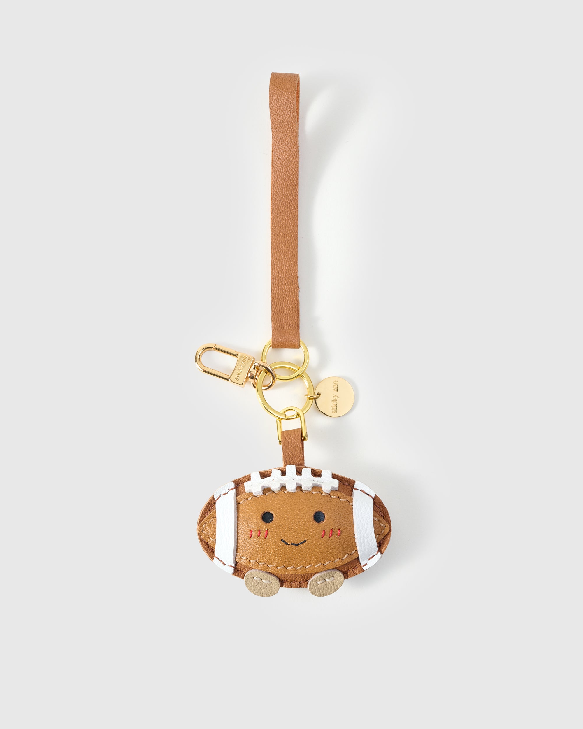 Sticky Zoo® - Dark Brown Handmade Football Bag Charm & Keychain