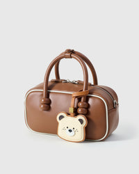 Toast Bear charm — real French leather, 3 days by hand.