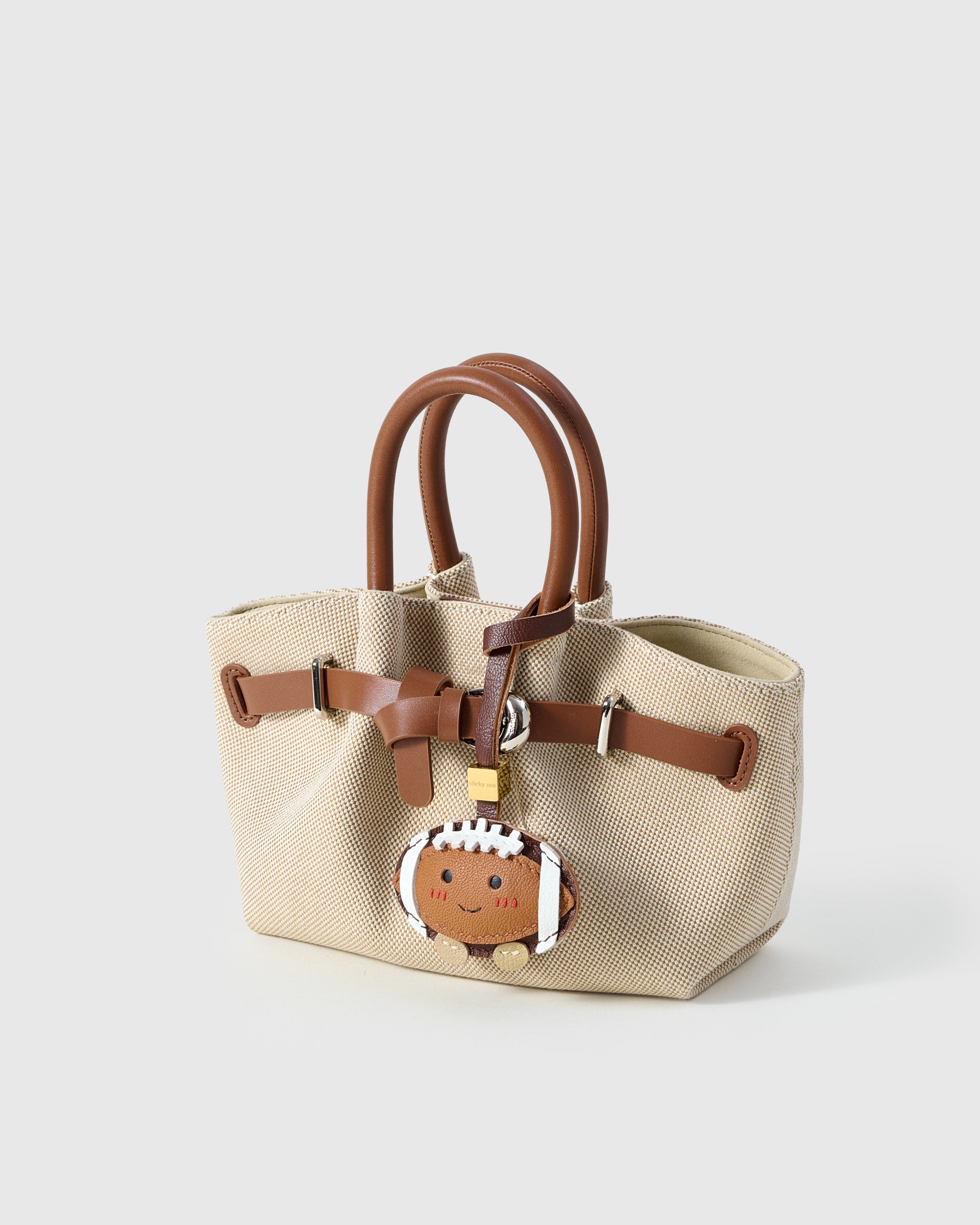 Sticky Zoo® - Dark Brown Handmade Football Bag Charm & Keychain