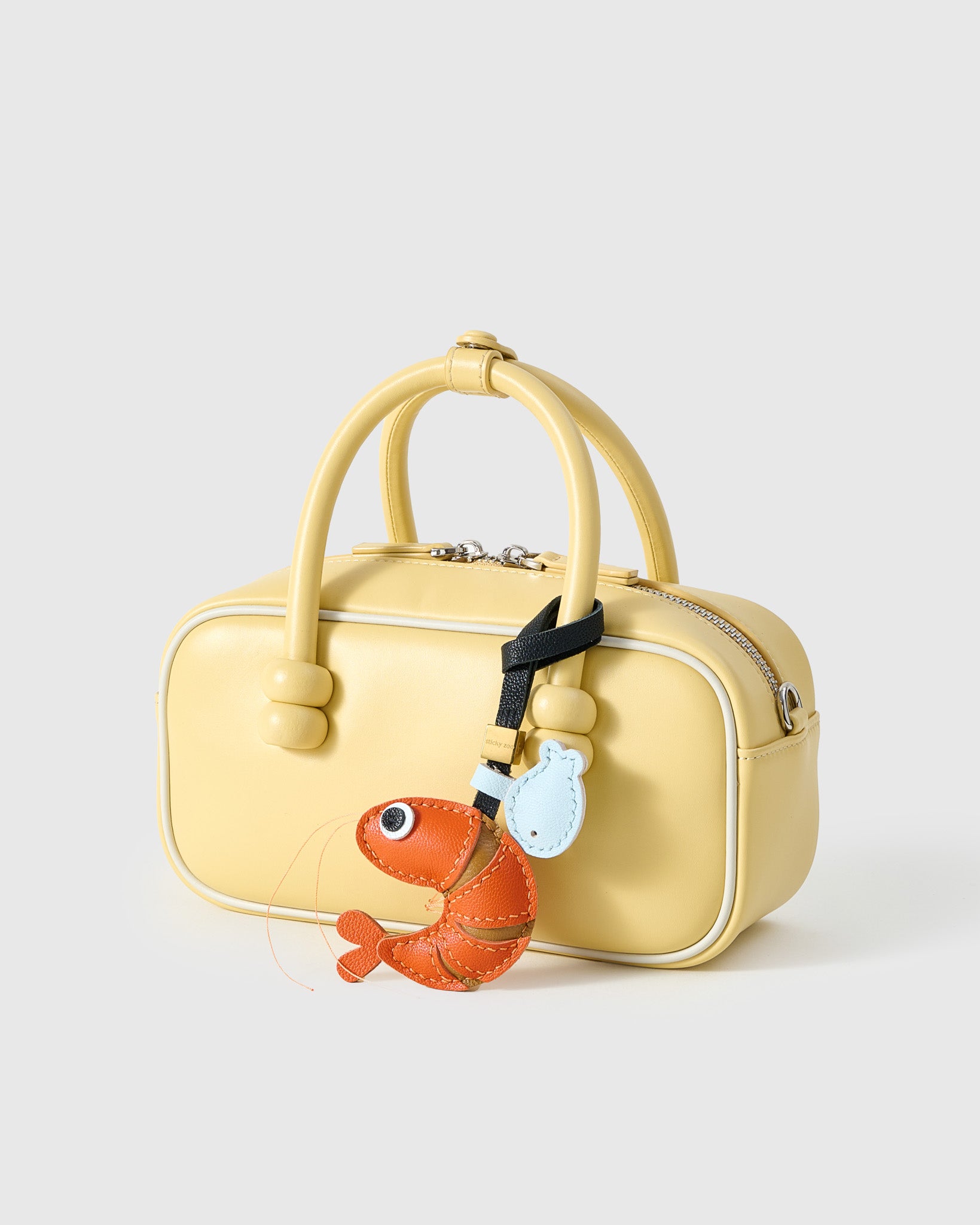 Shrimp Leather Bag Charm & Keychain – Handmade Gift – STICKYZOO®