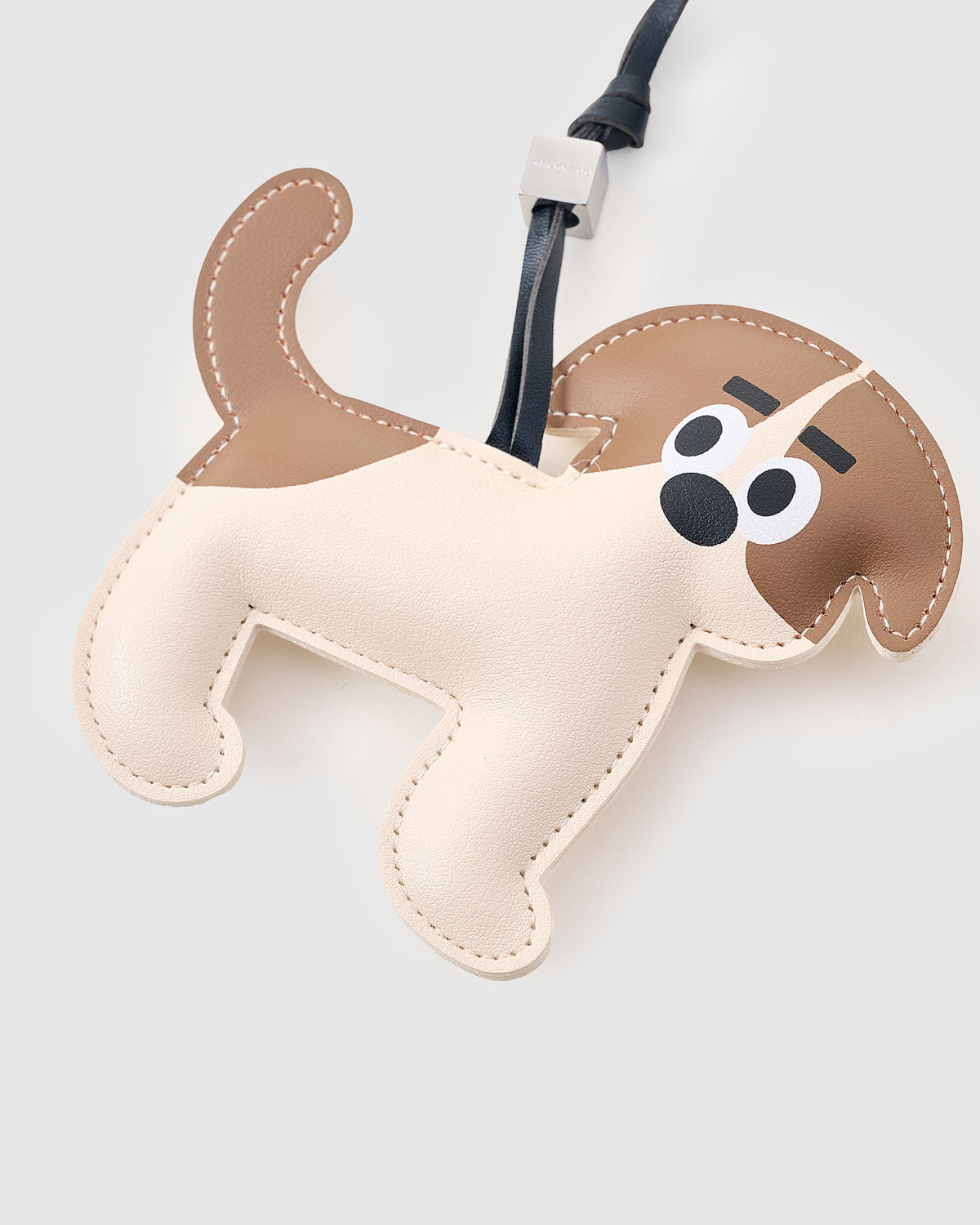 sticky zoo 犬チャーム ブラウン Sticky Zoo® – Brown Dog Bag Charm with Camera & Heart Beads