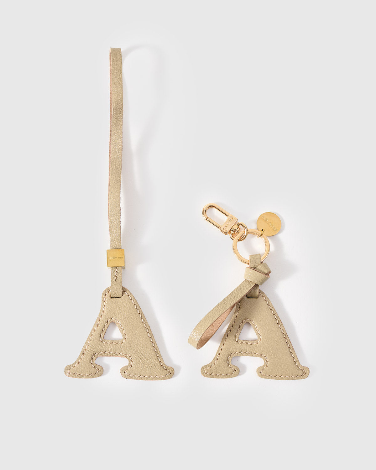 Letter A Leather Bag Charm & Keychain – Handmade Alphabet Letter