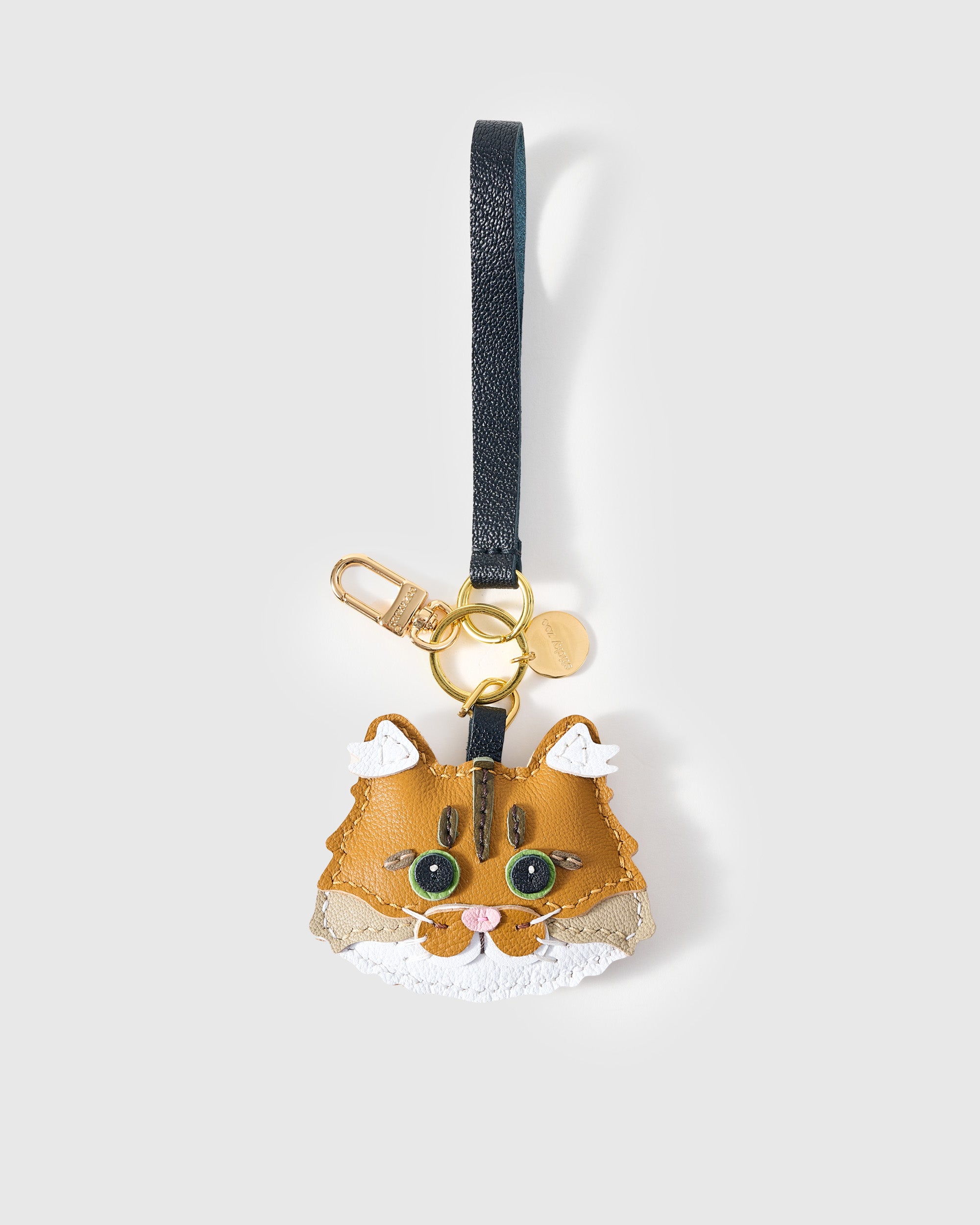 Maine Coon Leather Bag Charm & Keychain – Handmade Gift for Cat