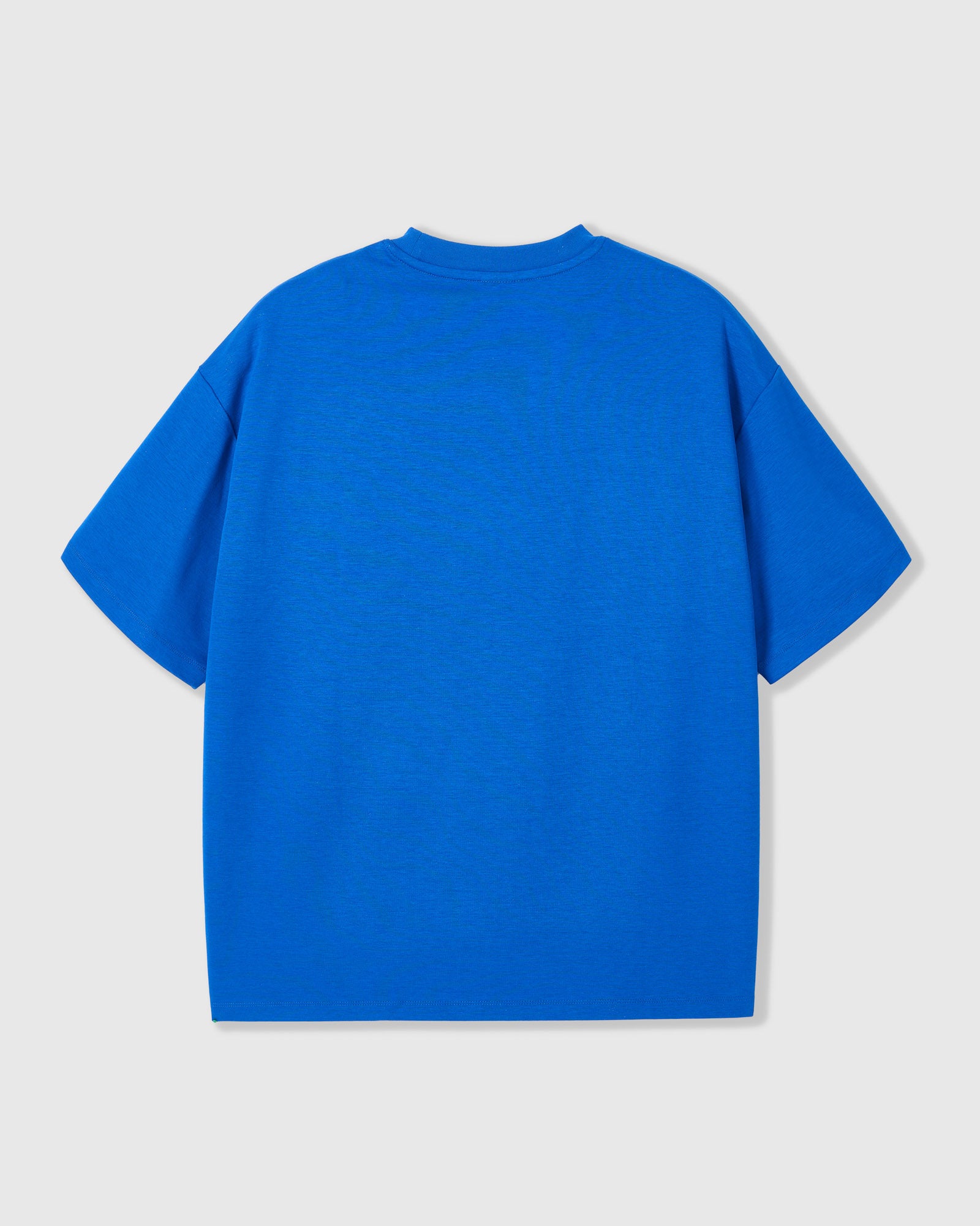 {{Clean back panel}} STICKYZOO Spotty Dash Trio T-Shirt back view — clean blue oversized boxy fit