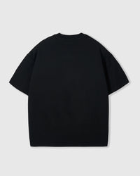 STICKYZOO Spotty Dash Trio T-Shirt back view — clean black oversized boxy fit