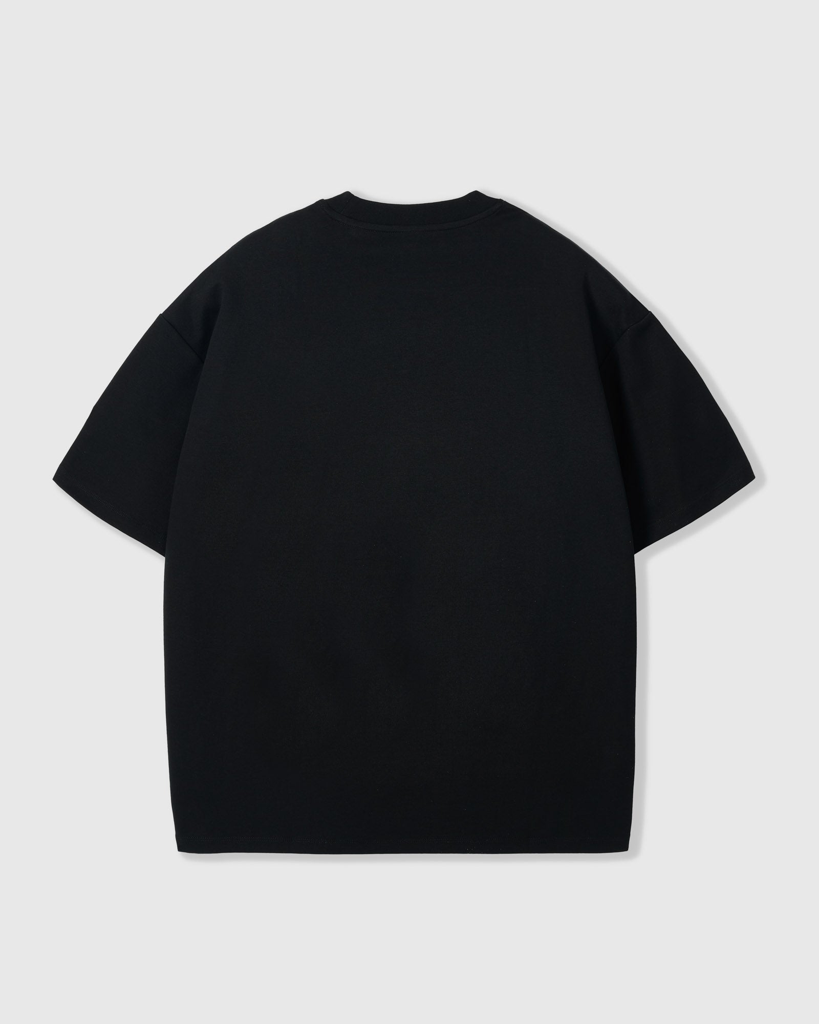 {{Clean back panel}} STICKYZOO Spotty Dash Trio T-Shirt back view — clean black oversized boxy fit