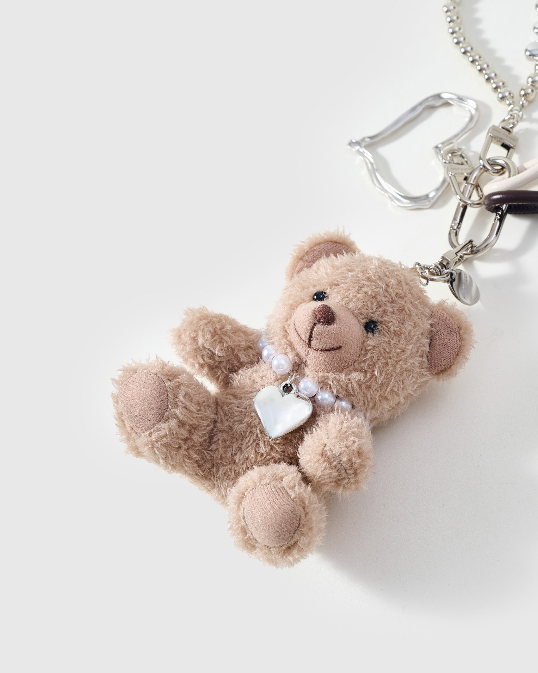 Sticky Zoo® - Teddy Bear Pearl Heart Stack Charm – Gift-Ready