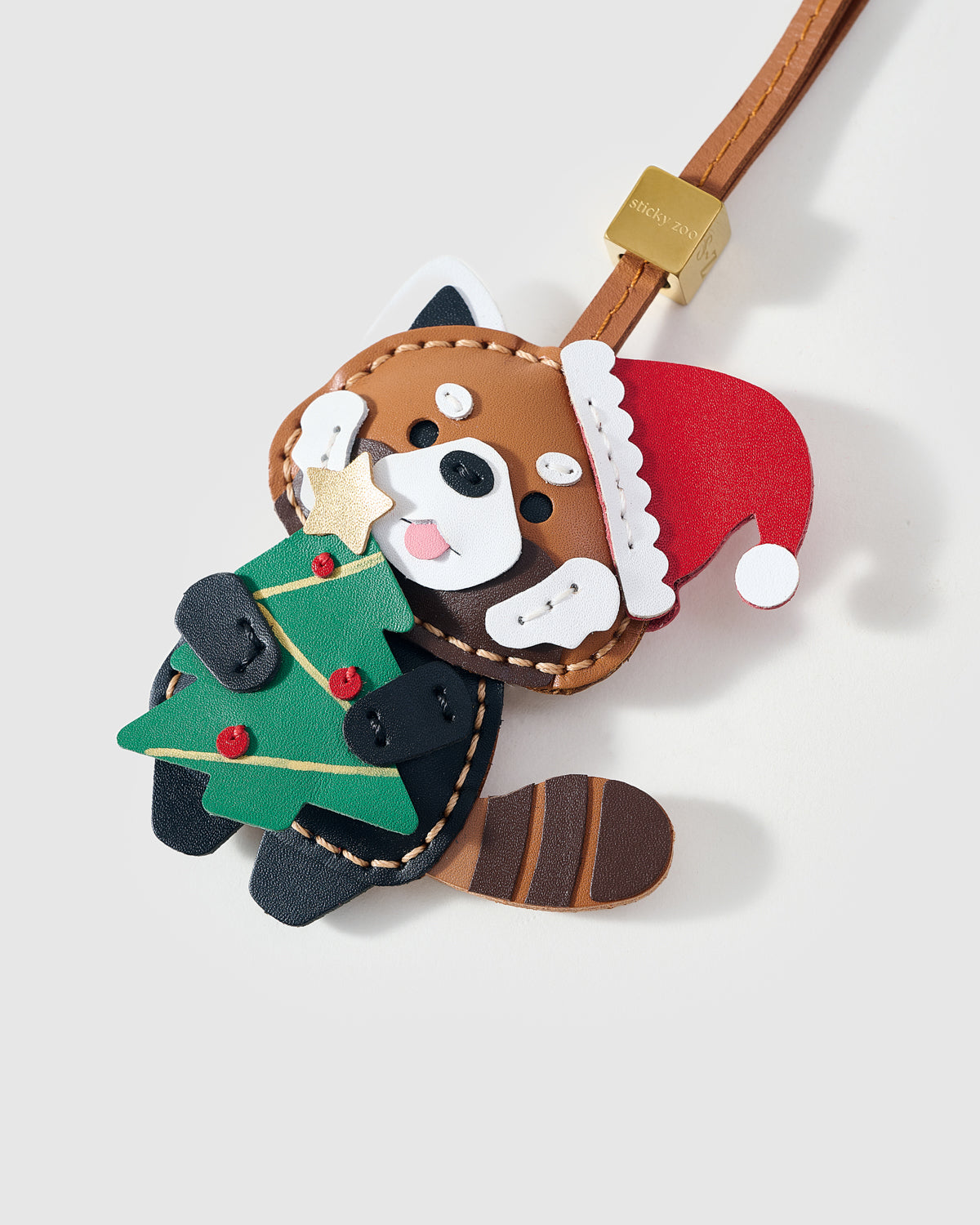 アクセサリー tolucky198553 Sticky Zoo® – Red Panda Christmas Bag Charm & Keychain – Perfect
