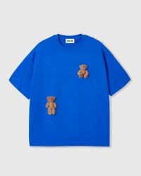 STICKYZOO Saint Teddy Bear T-Shirt in blue with two plush teddy bears