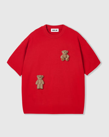 【ニラいさま専用】R&D.M.Co- TEDDY BEAR SHIRT 230gsm Red Plush Teddy Bear T-Shirt · Oversized Unisex – STICKYZOO®