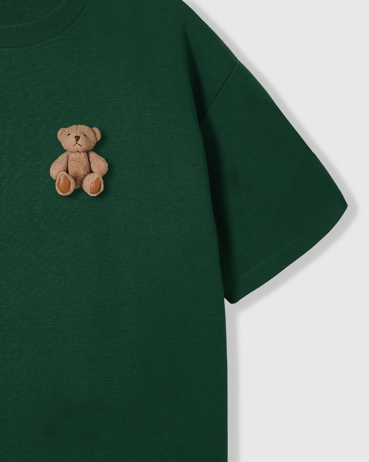 Oversized Teddy Bear T-Shirt Forest Green · 230gsm Plush – STICKYZOO®
