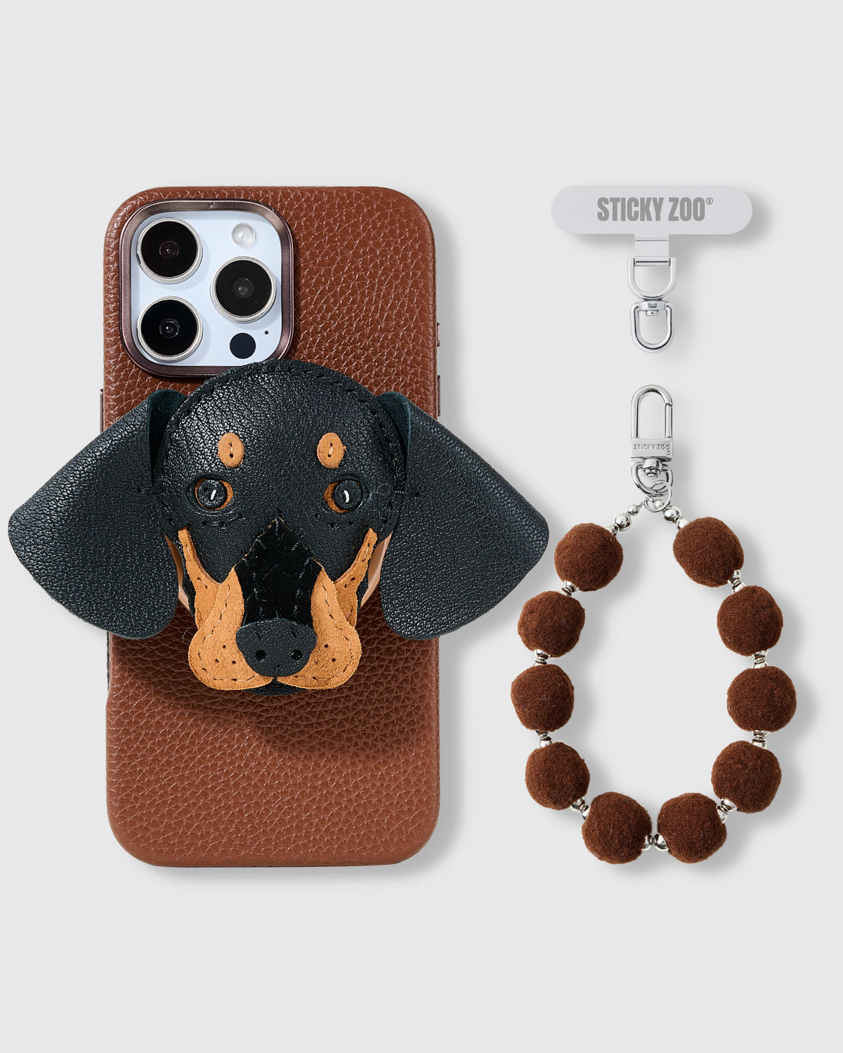 MOCHA DACHSHUND CHARM CASE SET