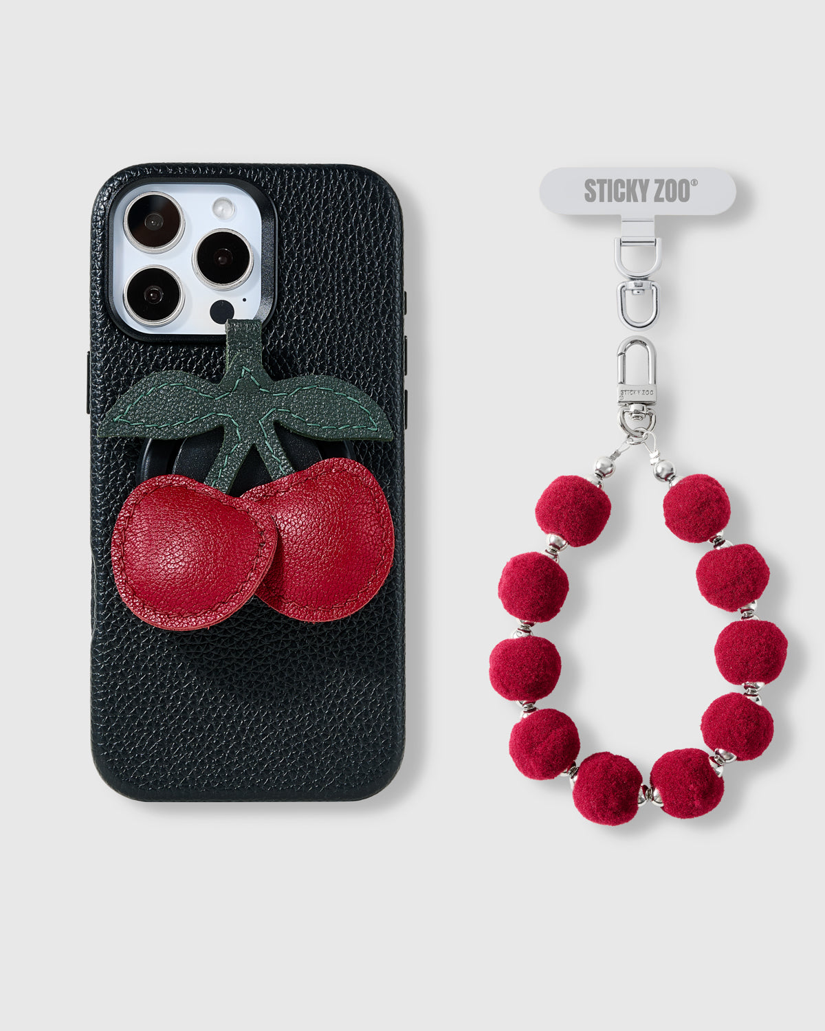 CHERRY VELVET CHARM CASE SET