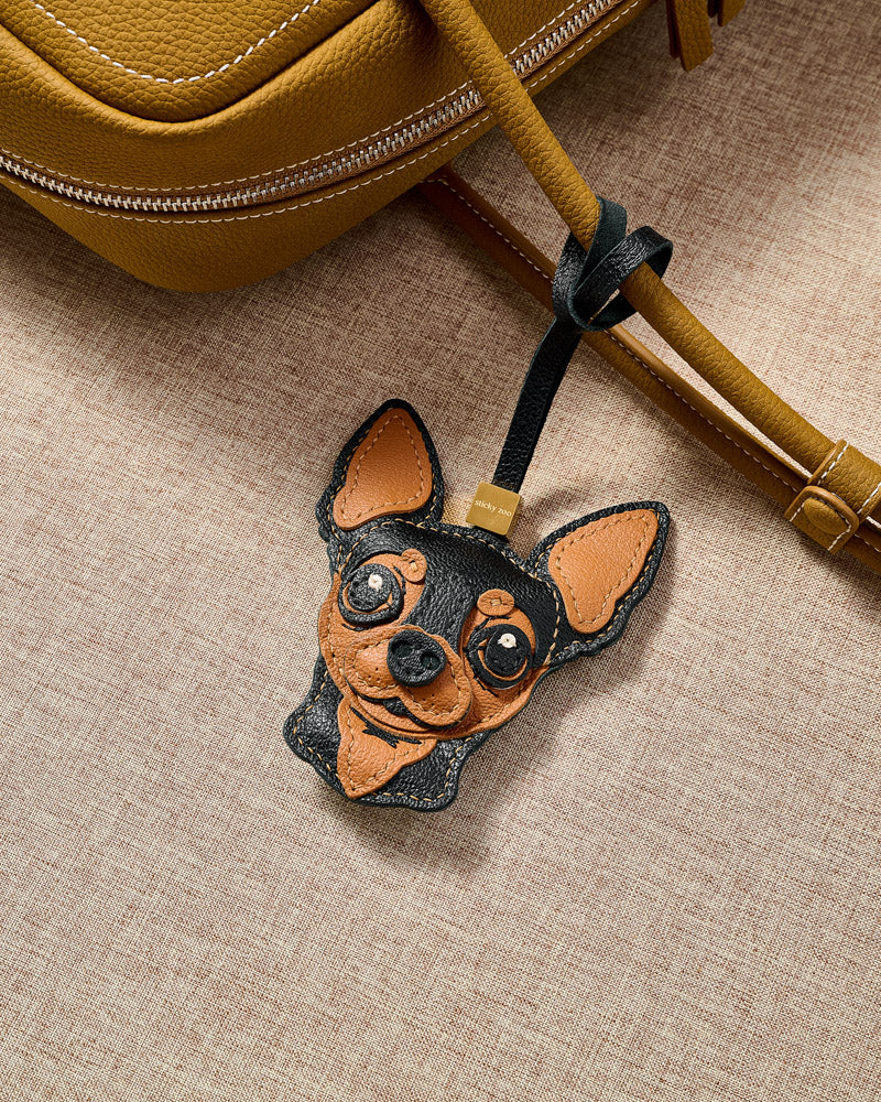 STICKY ZOO® – Chihuahua Leather Bag Charm & Keychain – Handmade