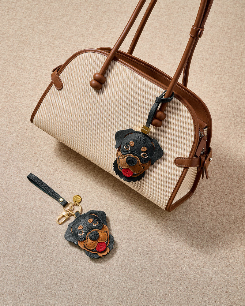 Rottweiler Leather Charm — Handmade French Goatskin – STICKYZOO®