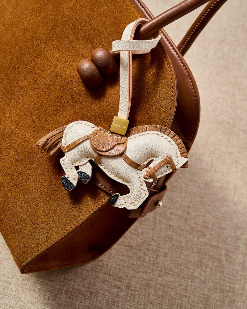 Maison Horse Leather Bag Charm & Keychain – Handmade Gift from